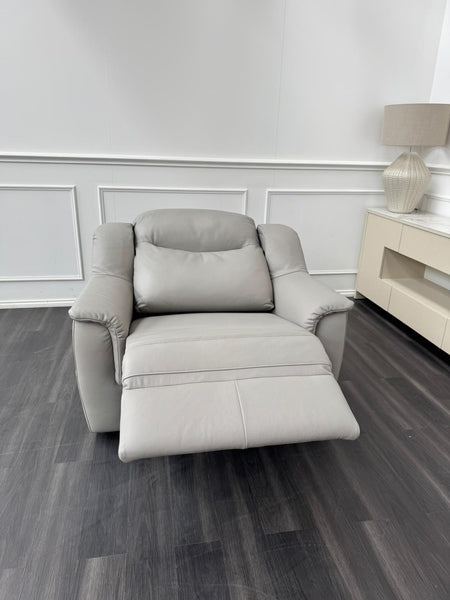 G Plan Firth Grey Leather Power Recliner Armchair