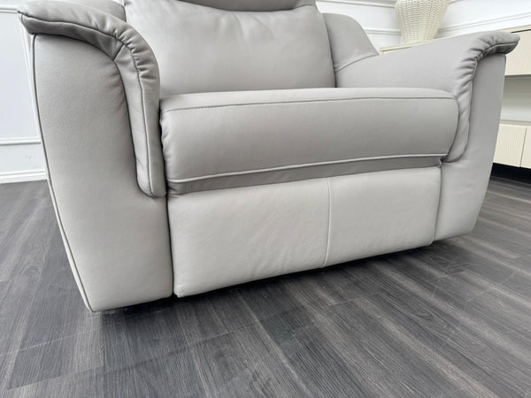 G Plan Firth Grey Leather Power Recliner Armchair