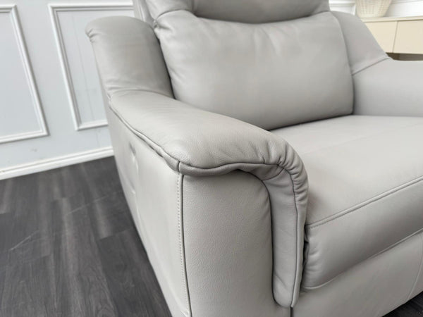 G Plan Firth Grey Leather Power Recliner Armchair