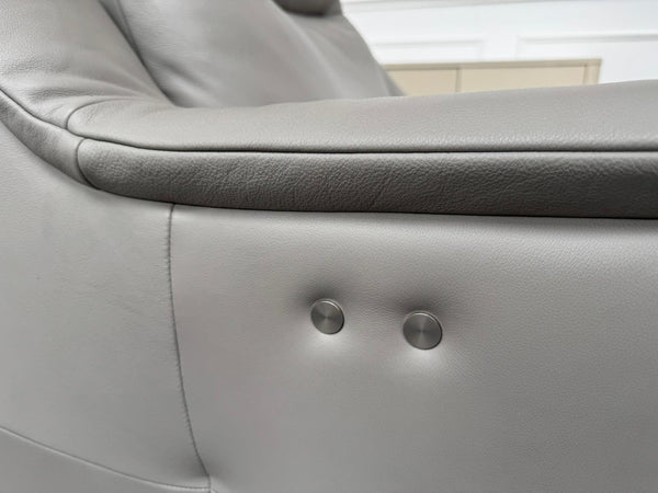 G Plan Firth Grey Leather Power Recliner Armchair