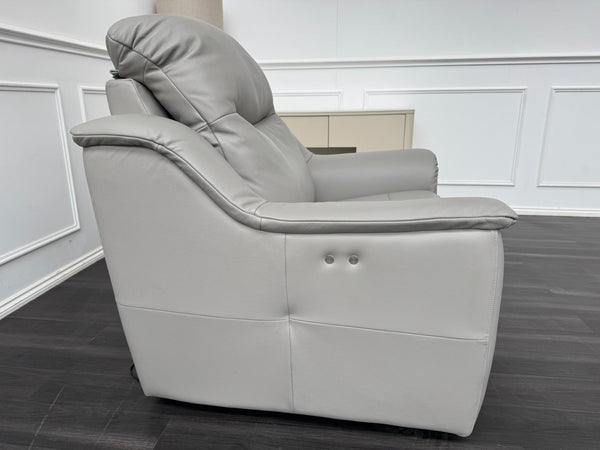 G Plan Firth Grey Leather Power Recliner Armchair