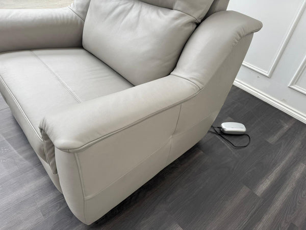 G Plan Firth Grey Leather Power Recliner Armchair