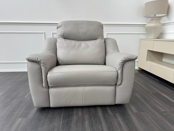G Plan Firth Grey Leather Power Recliner Armchair