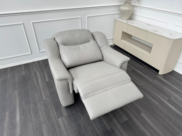 G Plan Firth Grey Leather Power Recliner Armchair