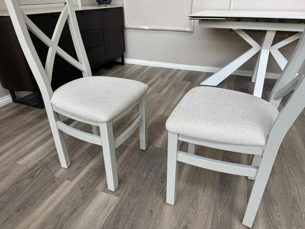 Branded Wooden Cross Back Stylish White Dining Chairs
