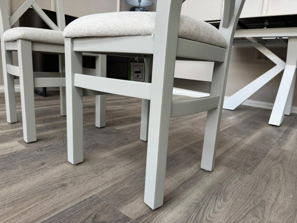 Branded Wooden Cross Back Stylish White Dining Chairs