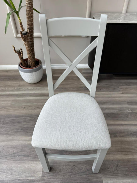 Branded Wooden Cross Back Stylish White Dining Chairs