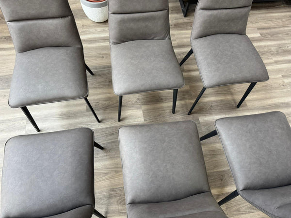 Branded Grey Faux Leather  Stylish Aesthetic Dining Chairs