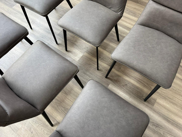 Branded Grey Faux Leather  Stylish Aesthetic Dining Chairs