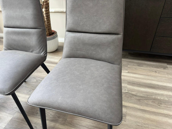 Branded Grey Faux Leather  Stylish Aesthetic Dining Chairs