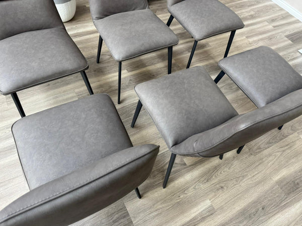 Branded Grey Faux Leather  Stylish Aesthetic Dining Chairs