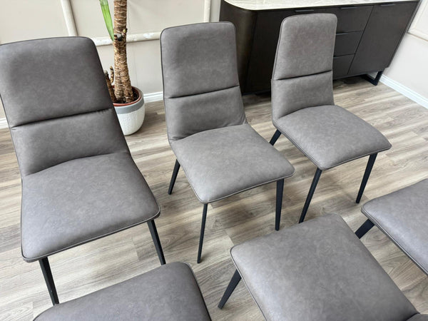 Branded Grey Faux Leather  Stylish Aesthetic Dining Chairs