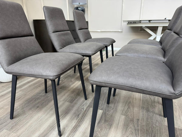 Branded Grey Faux Leather  Stylish Aesthetic Dining Chairs