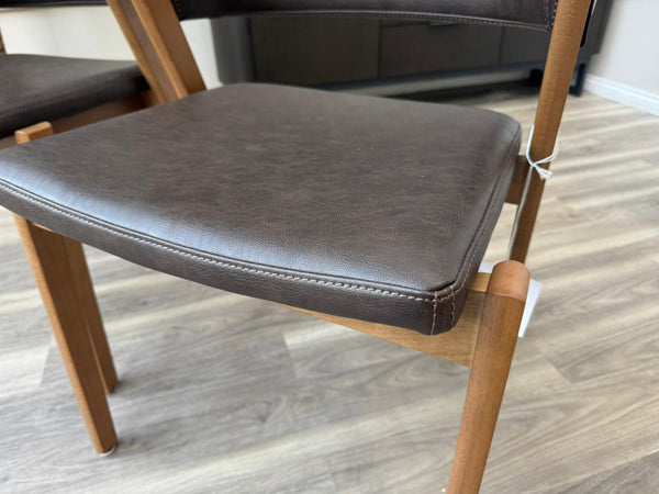 Stratford Brown Faux Leather Contemporary Stylish Rustic Aesthetic Dining Chair