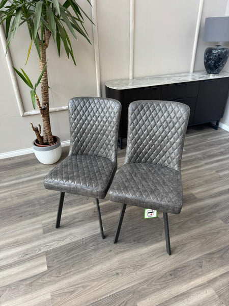 Earth Graphite Soft Faux Leather Contemporary Stylish Aesthetic Grey Dining Chair (Choose Quantity)