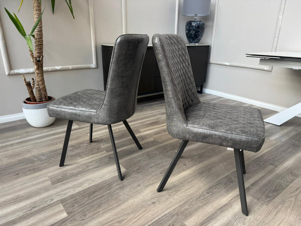 Earth Graphite Soft Faux Leather Contemporary Stylish Aesthetic Grey Dining Chair (Choose Quantity)