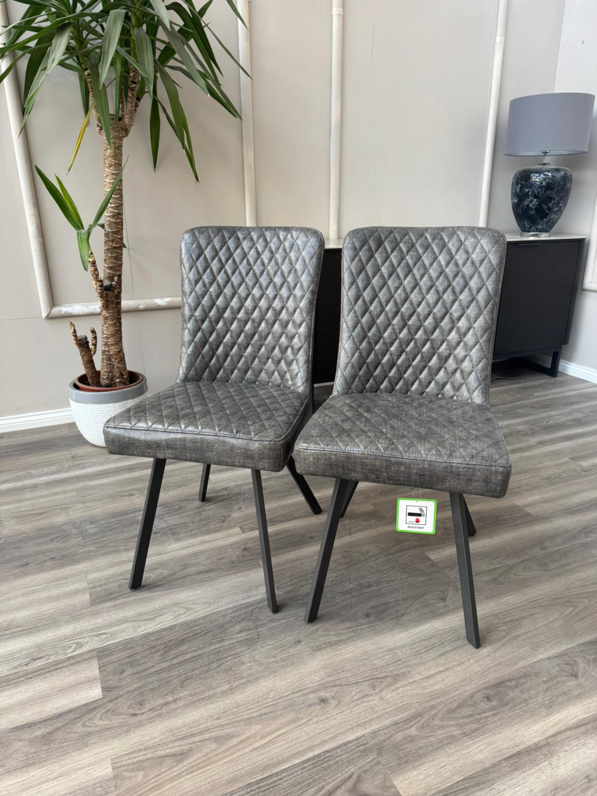 Earth Graphite Soft Faux Leather Contemporary Stylish Aesthetic Grey Dining Chair (Choose Quantity)
