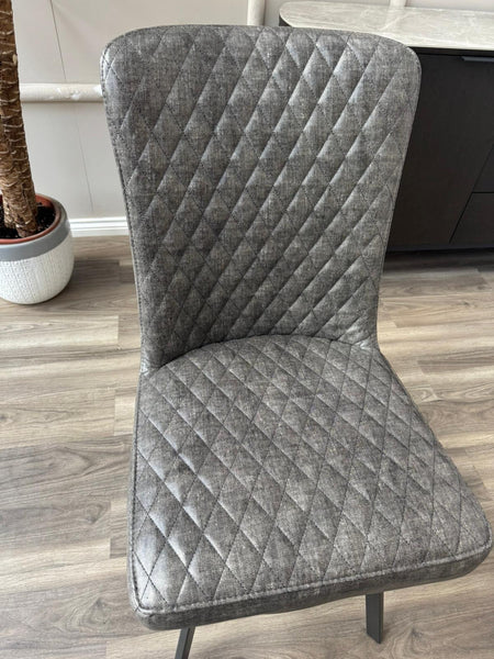 Earth Graphite Soft Faux Leather Contemporary Stylish Aesthetic Grey Dining Chair (Choose Quantity)