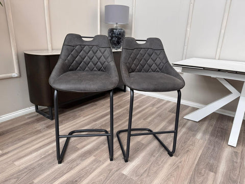 Warrior Charcoal Grey Cantilever Kitchen Dining Barstool (Choose Quantity)