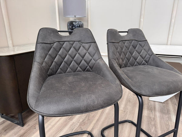 Warrior Charcoal Grey Cantilever Kitchen Dining Barstool (Choose Quantity)