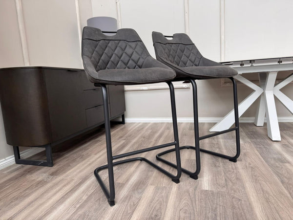 Warrior Charcoal Grey Cantilever Kitchen Dining Barstool (Choose Quantity)
