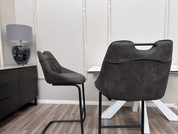 Warrior Charcoal Grey Cantilever Kitchen Dining Barstool (Choose Quantity)