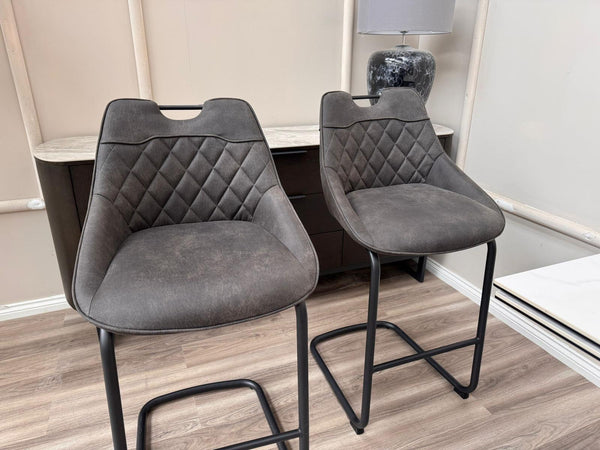 Warrior Charcoal Grey Cantilever Kitchen Dining Barstool (Choose Quantity)