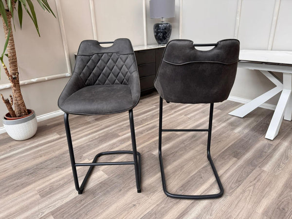 Warrior Charcoal Grey Cantilever Kitchen Dining Barstool (Choose Quantity)