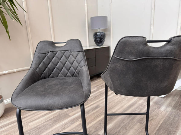 Warrior Charcoal Grey Cantilever Kitchen Dining Barstool (Choose Quantity)