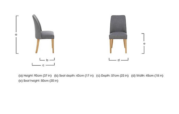 Hamilton Charcoal Grey Fabric Wooden Dining Chairs