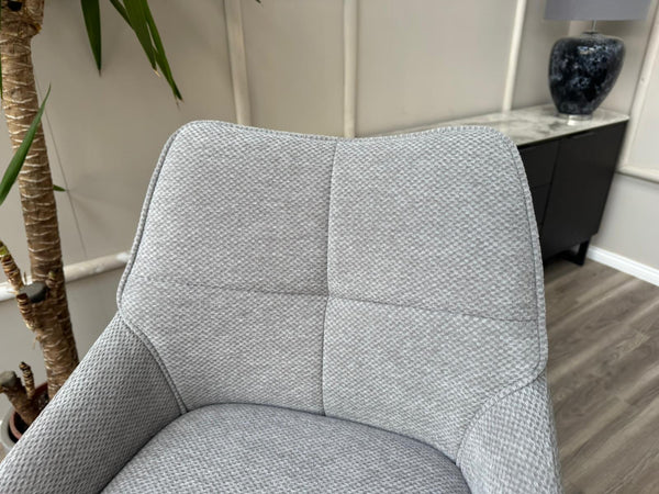 Kiara Swivel Bar Stool Grey Fabric Kitchen High Chairs