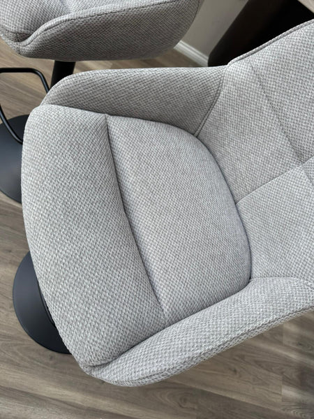 Kiara Swivel Bar Stool Grey Fabric Kitchen High Chairs