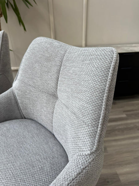 Kiara Swivel Bar Stool Grey Fabric Kitchen High Chairs