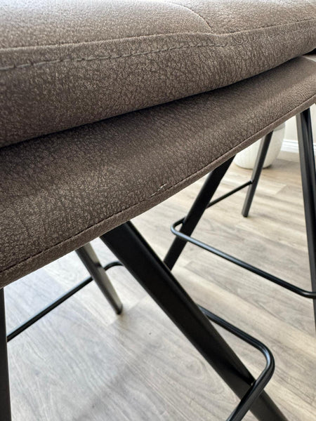 Njord Swivel Bar Stool Anthracite Fabric Scandinavian Style Kitchen High Chair (Choose Quantity)
