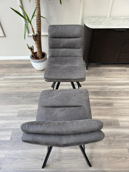 Njord Swivel Bar Stool Anthracite Fabric Scandinavian Style Kitchen High Chair (Choose Quantity)
