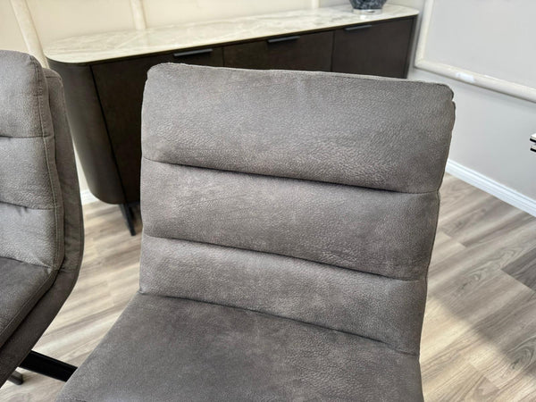 Njord Swivel Bar Stool Anthracite Fabric Scandinavian Style Kitchen High Chair (Choose Quantity)