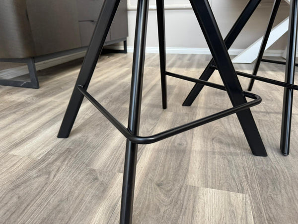 Njord Swivel Bar Stool Anthracite Fabric Scandinavian Style Kitchen High Chair (Choose Quantity)