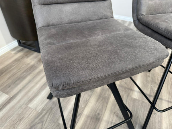 Njord Swivel Bar Stool Anthracite Fabric Scandinavian Style Kitchen High Chair (Choose Quantity)