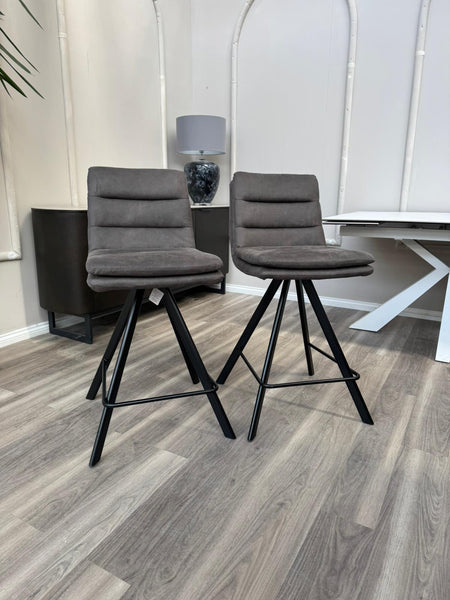 Njord Swivel Bar Stool Anthracite Fabric Scandinavian Style Kitchen High Chair (Choose Quantity)