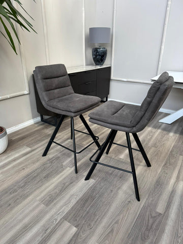 Njord Swivel Bar Stool Anthracite Fabric Scandinavian Style Kitchen High Chair (Choose Quantity)