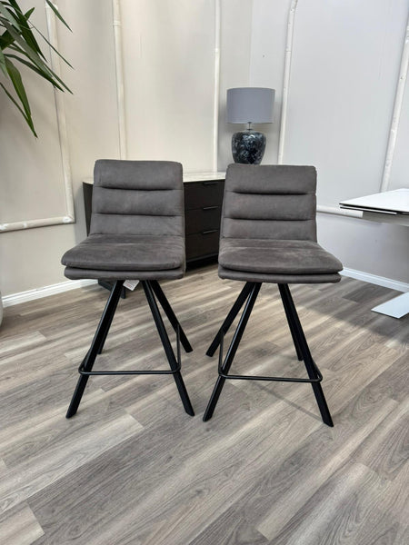 Njord Swivel Bar Stool Anthracite Fabric Scandinavian Style Kitchen High Chair (Choose Quantity)