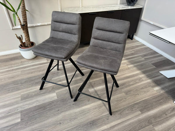 Njord Swivel Bar Stool Anthracite Fabric Scandinavian Style Kitchen High Chair (Choose Quantity)