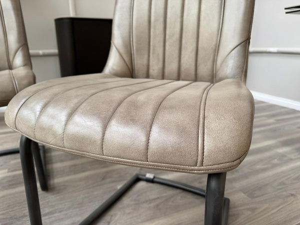 Dee Olive Faux Leather Contemporary Stylish Aesthetic Cantilever Dining Chair