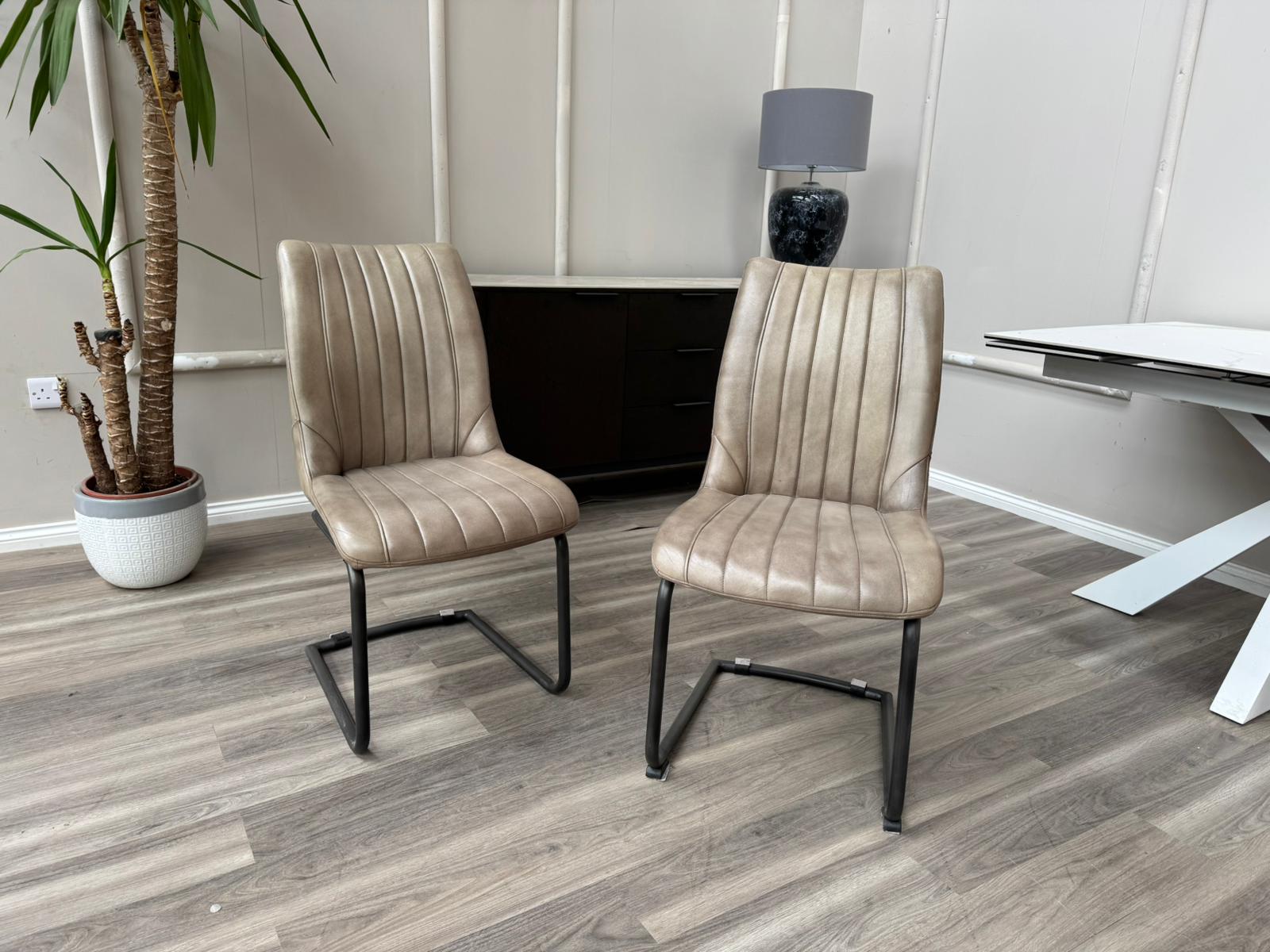 Dee Olive Faux Leather Contemporary Stylish Aesthetic Cantilever Dining Chair