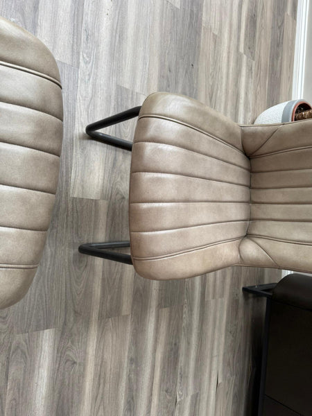 Dee Olive Faux Leather Contemporary Stylish Aesthetic Cantilever Dining Chair