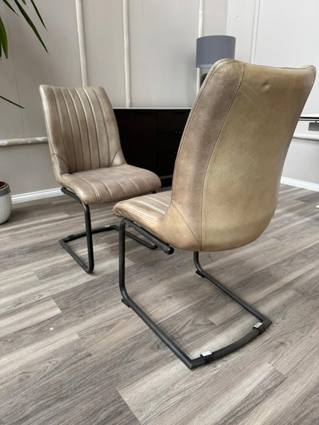 Dee Olive Faux Leather Contemporary Stylish Aesthetic Cantilever Dining Chair