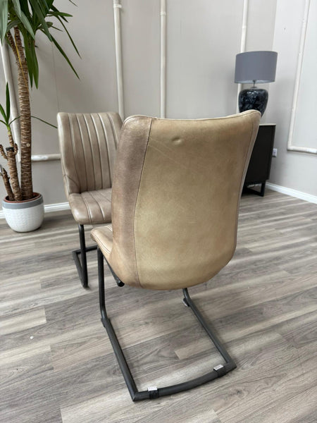 Dee Olive Faux Leather Contemporary Stylish Aesthetic Cantilever Dining Chair