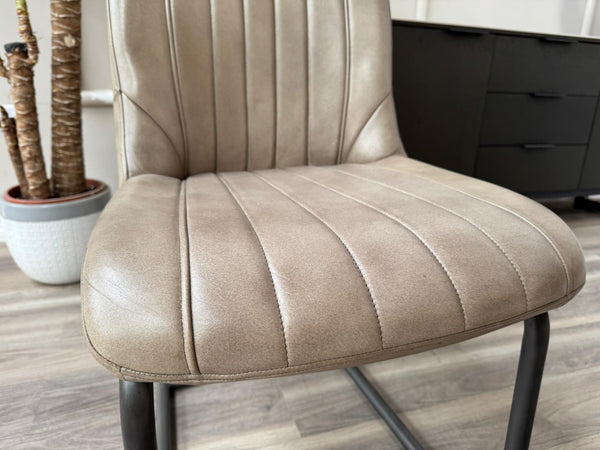 Dee Olive Faux Leather Contemporary Stylish Aesthetic Cantilever Dining Chair