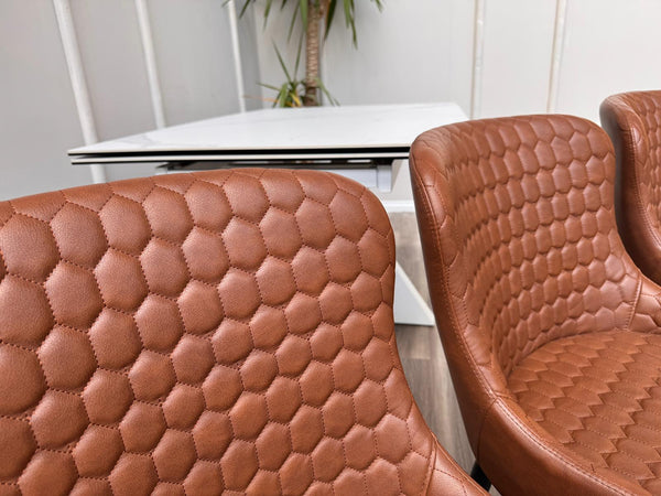 Osaka Tan Faux Leather Contemporary Stylish Aesthetic Dining Chair