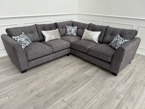 Elyanna Sofa Range - Grey or Brown - Corner and Sofa Sets